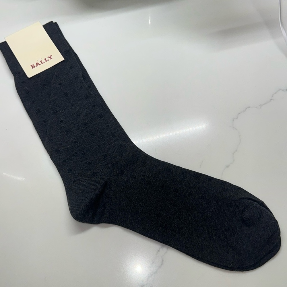 Bally men’s sock anthracite cotton jacquard